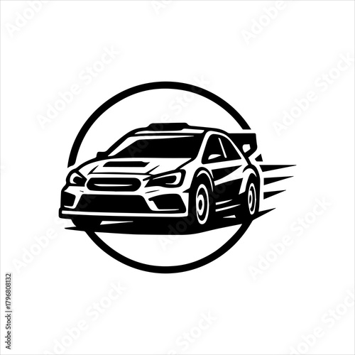 Modern Rally Car Illustration for Motorsport and Racing Enthusiasts