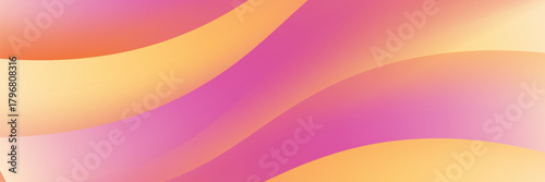 Vibrant pink orange abstract gradient background. Colorful fluid wave backdrop with smooth curves. Modern dynamic vector for presentation, banner, or poster.