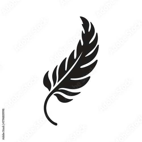 Vertical Feather Pen Emblem Representing Aspiration Literature Power and Artistic Journey