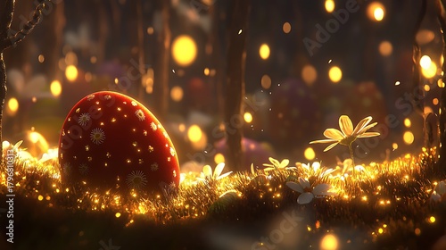 Bright floral Easter scene with warm light emphasizing delicate spring colors