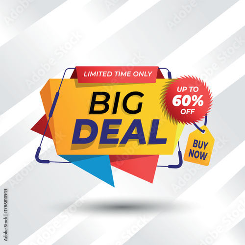 Big Deal Sale Promotion Banner with Up to 60% off