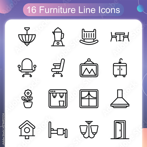 Furniture Line Style Set 2