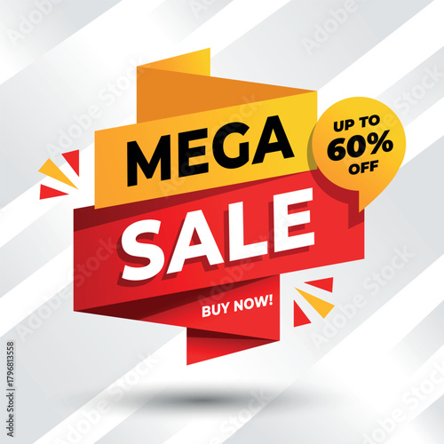 Mega Sale Discount Banner with Limited Time Offer