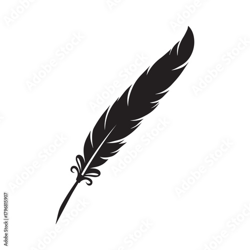 Lightning Quill Pen Logo Showing Fast Inspiration and Powerful Creative Expression