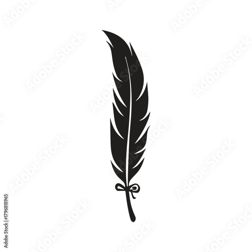 Laurel Wreath Quill Pen Logo Showing Honor Achievement and Classic Writing Triumph