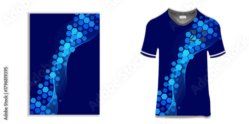 Jersey design sublimation t shirt Premium geometric pattern Incredible Vector collection royal blue colour