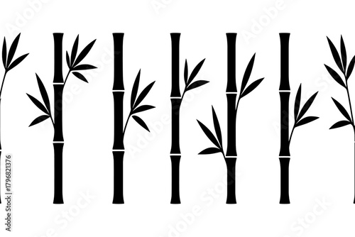 Bamboo stalks arranged in a repeating pattern showcasing elegance and nature's simplicity