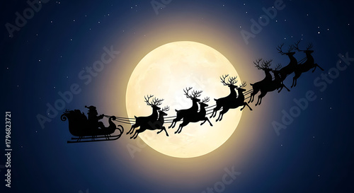Wallpaper Mural vector illustration of a reindeer with santa claus Torontodigital.ca