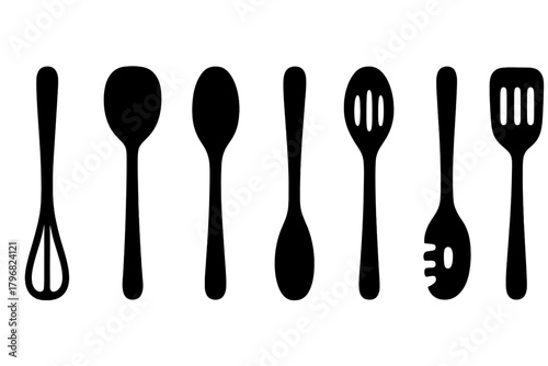 Kitchen tools collection featuring various utensils with a focus on cooking preparation techniques