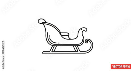 Classic Santa sleigh design perfect for festive holiday themes and winter celebrations