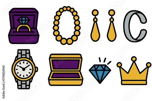 Various jewelry items displayed in stylish arrangements showcasing elegance and beauty for a glamorous collection