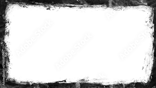 Distressed Grunge Frame with Rough Black Border