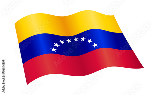 venezuelan flag of venezuela flying waving silk icon vector isolated on transparent background