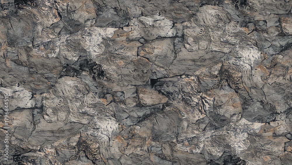 Fototapeta premium Seamless texture created by rocks, suitable for urban roadways and public squares