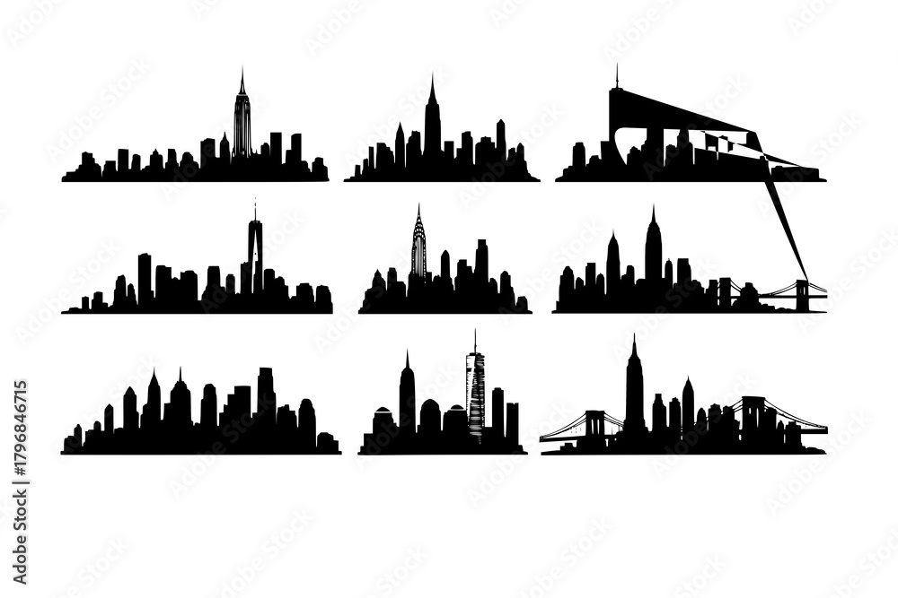 Obraz premium New York City Skyline Silhouette