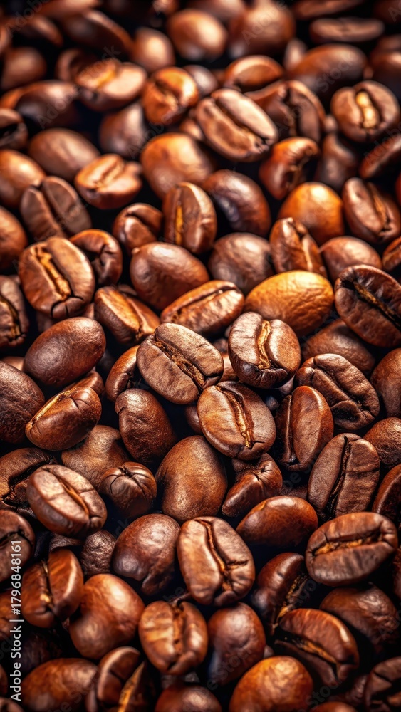 Naklejka premium Aromatic coffee beans await their moment to shine, adding depth and richness to a steaming cup of joe Keyword1 Coffee beans