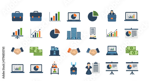 set of business icons