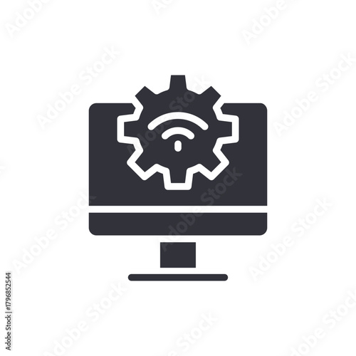 Desktop With Wifi Gear Configuration Process Automation