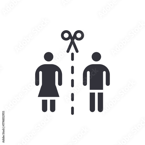 Divorce Icon Sign Separation Symbol Marriage Dissolution