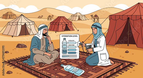 Desert health consultation: Hydration assessment in a traditional camp setting