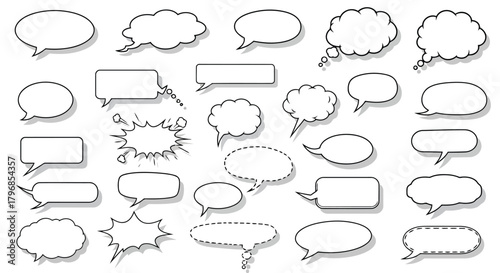 Collection of various speech bubbles