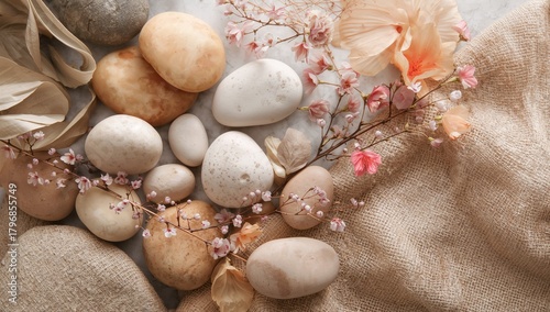 Spa stones arranged for relaxation, promoting wellness through natural therapies