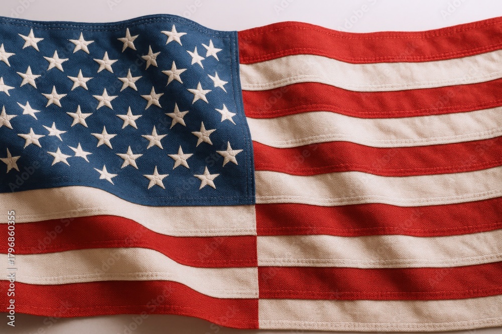 Fototapeta premium American Flag Close-Up: A Symbol of Patriotism, Independence, and National Pride for Celebrations and Memorials