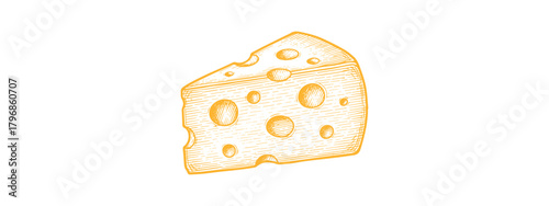 Emmental Cheese Vector Illustration – Swiss Dairy Clipart for Culinary, Packaging Gourmet Design Projects