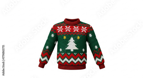 Buy christmas sweater online: festive holiday knitwear with christmas tree and snowflake design for winter season