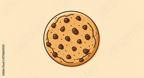 Delicious chocolate chip cookie vector illustration for bakery dessert food sweet treat design and snack time