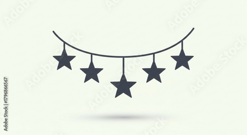 Star garland vector illustration for christmas holiday decoration party celebration design element clip art