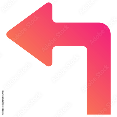 turn left gradient fill icon
