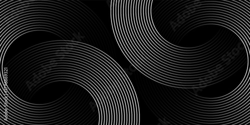 Circular spiral sound wave rhythm from lines.vector