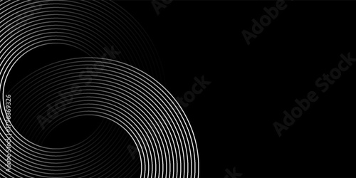 Circular spiral sound wave rhythm from lines.vector