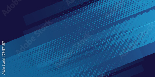 Dot blue wavy halftone background. Dot pop art sport style modern abstract design