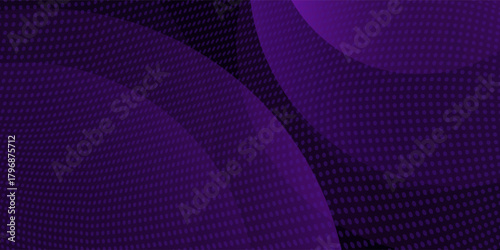 Simple background made of halftone dots and curved lines in dark purple colors modern nice