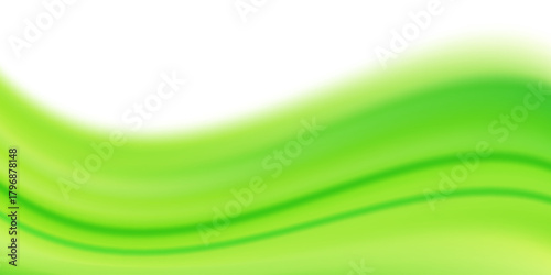 Abstract Blurry Smooth Green White Wave Gradient Background Design, Soft Green White Background with Copy Space for Text Template Vector
