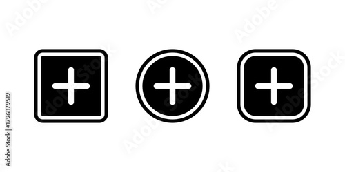 Add button icon set. Insert and create symbol
