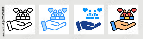 Social Support Icon Collection Set Multiple Style
