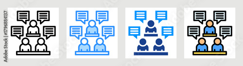 Public Discussion Icon Collection Set Multiple Style