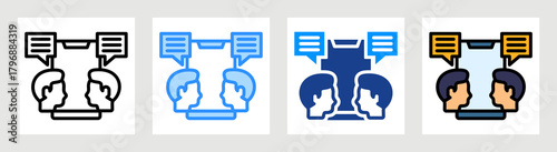 Digital Conversation Icon Collection Set Multiple Style