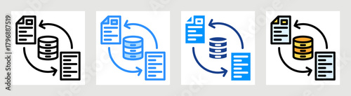 Data Conversion Icon Collection Set Multiple Style