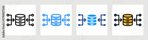 Data Source Icon Collection Set Multiple Style