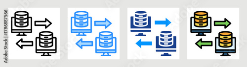 Data Exchange Icon Collection Set Multiple Style