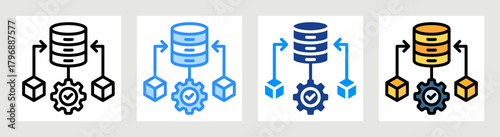 Data Wrangling Icon Collection Set Multiple Style