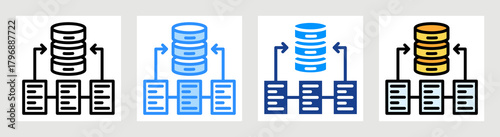 Data Repository Icon Collection Set Multiple Style