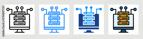 System Data Icon Collection Set Multiple Style