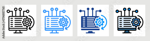 Computer System Icon Collection Set Multiple Style