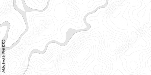 Topographic wave and curve line contour map background. Abstract wavy topographic map and curved lines background. Abstract geographic wave grid line map.	