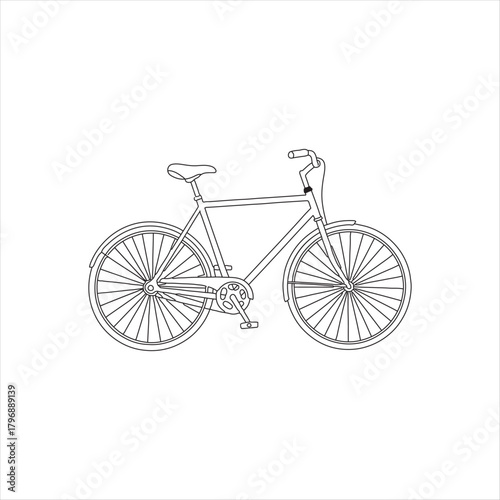 Simple Line Art Bicycle Illustration